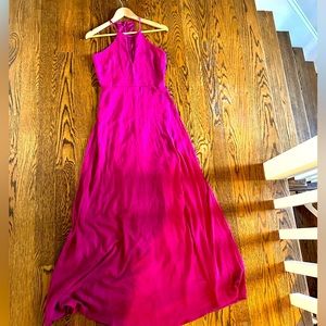 Lulu’s Magenta long crepe dress. So flattering! Worn once!